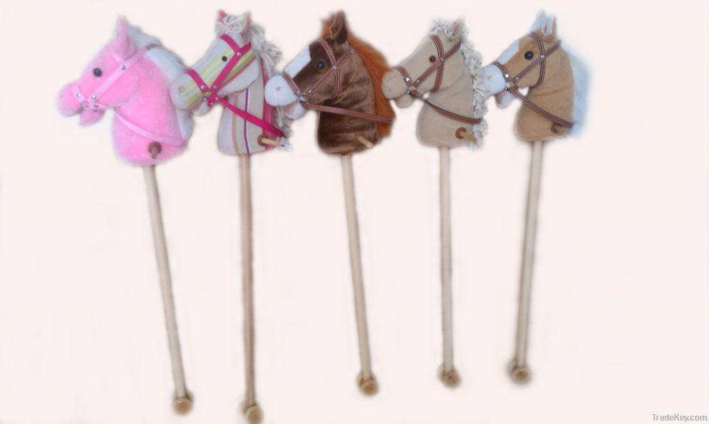 PLUSH HOBBY HORSE STICK WITH HORSE SOUND