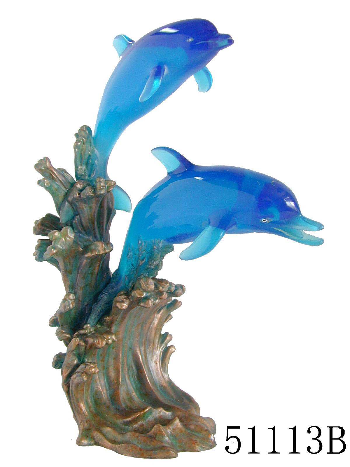 Twin Dolphine Figurine - Transparent