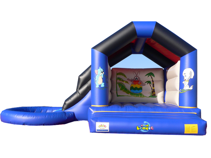 bouncer with slide and pool