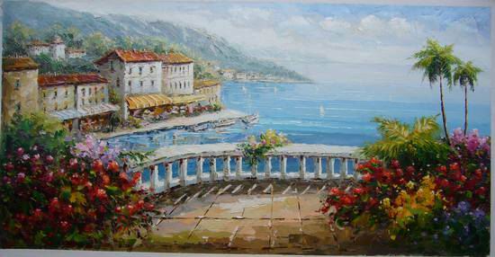 Mediterranean landscape oil painting