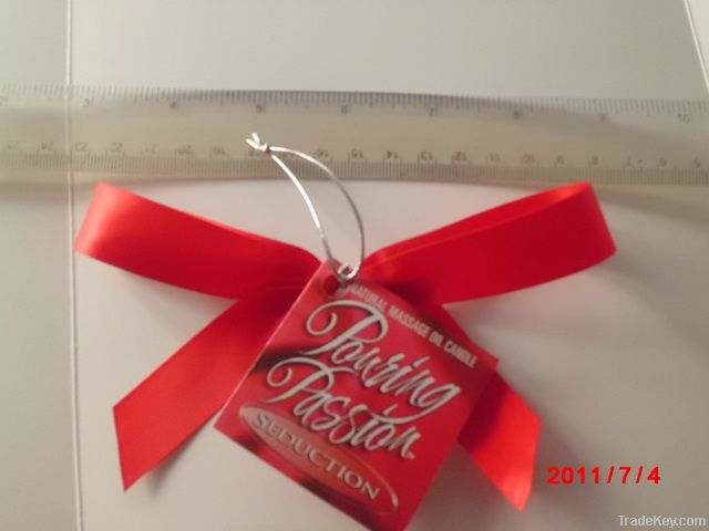 satin ribbon bows with hang tag