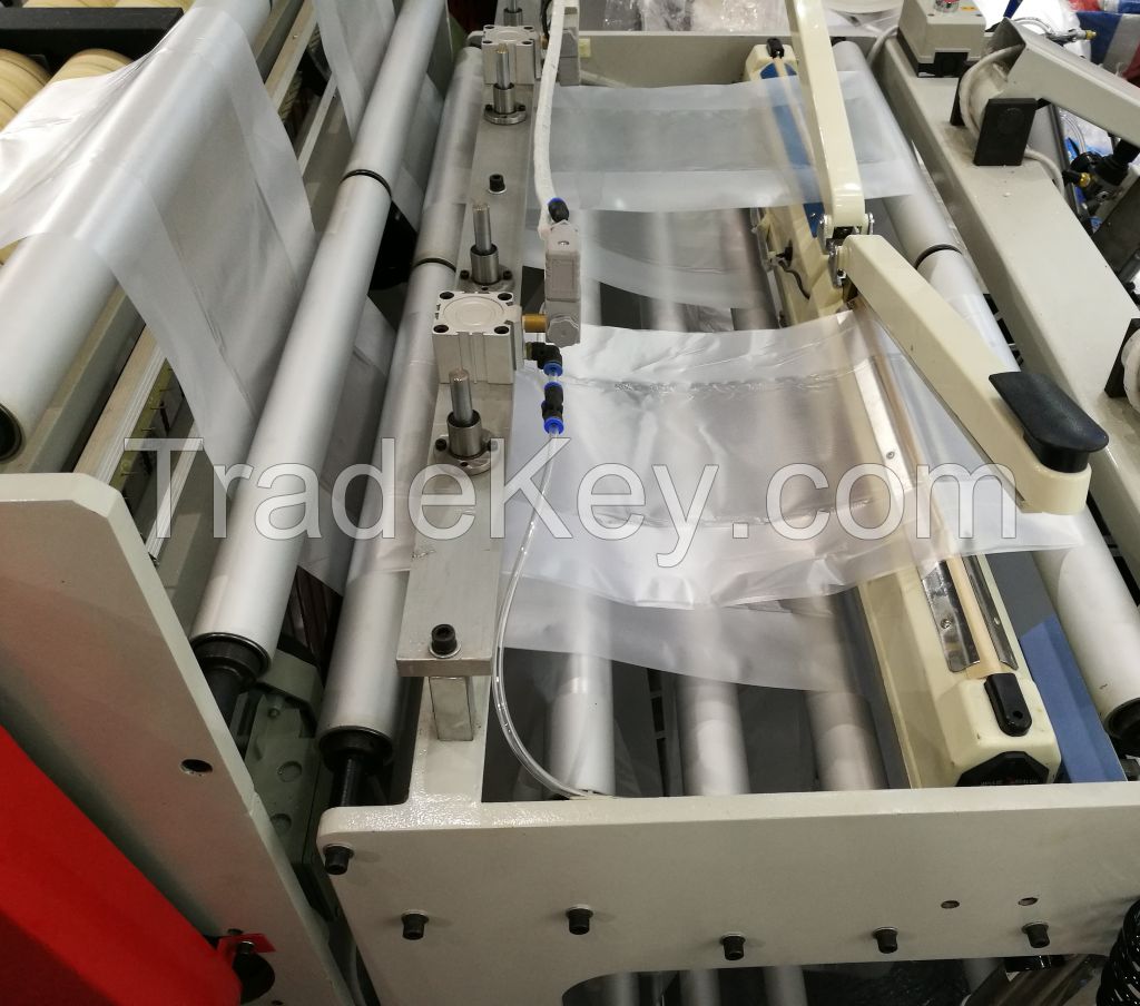 High Speed Two Lines Hot Cutting T-shirt Bag Making Machine