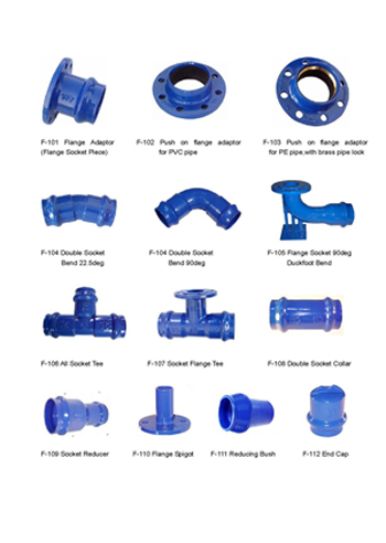 Ductile iron pipe fittings for PVC pipe