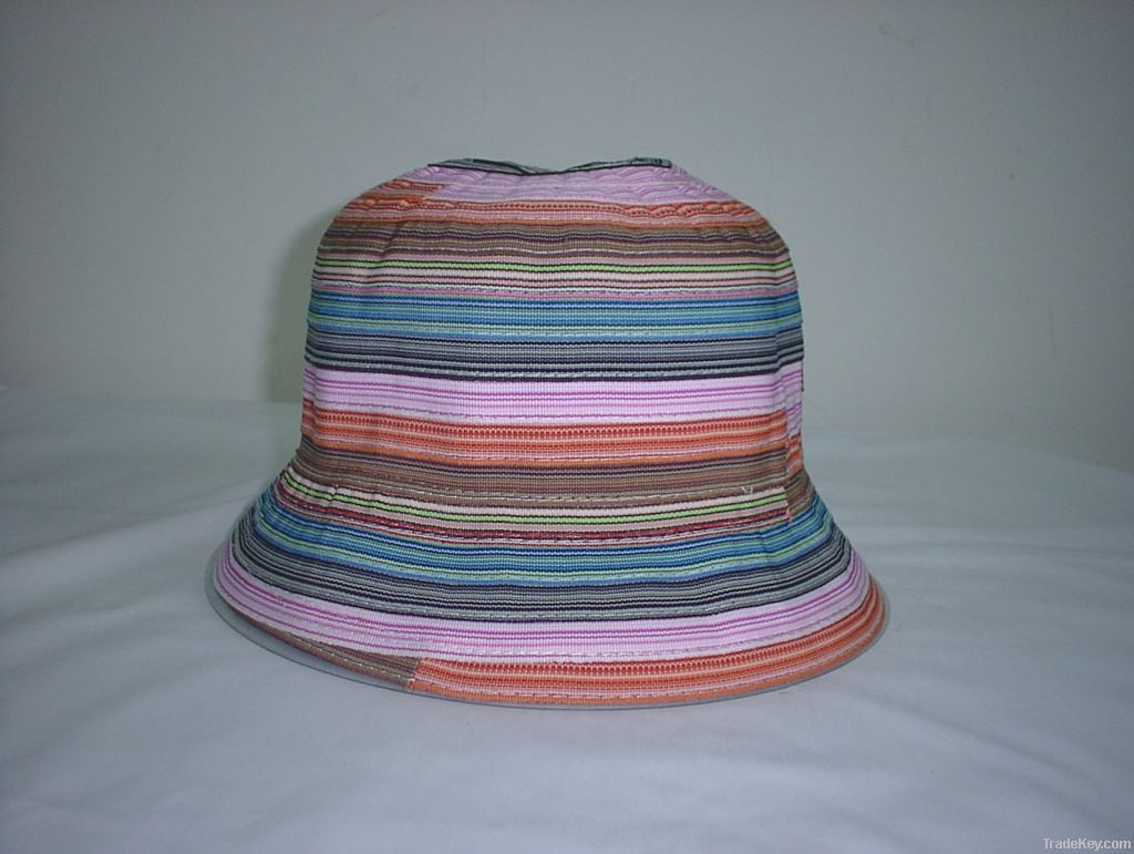 Polyster Stripe Bucket Hats