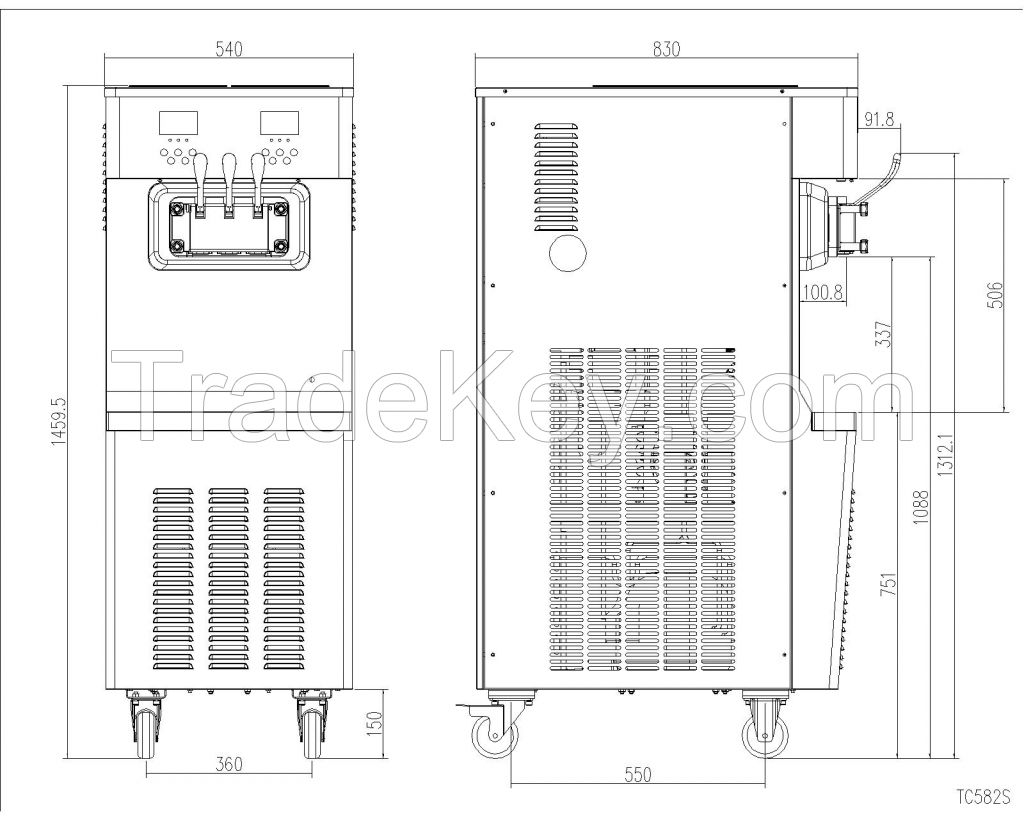 ice cream machine, frozen yogurt machine, soft serve maker, freezer