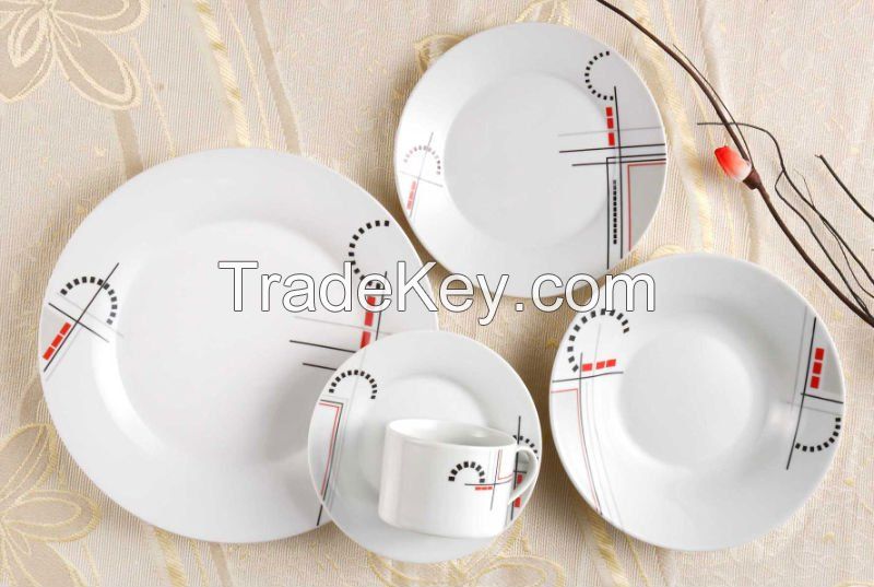 2015 hotsale 18pcs  coup shape white bone china dinnerware sets