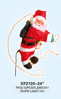 Climbing santa claus with light