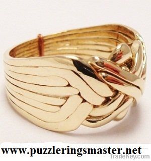 14k solid gold 8 band puzzle ring