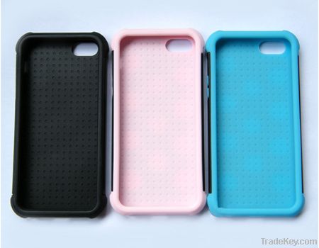 TPU + PC + Silicone 3 in 1 Cover Case for iPhone5