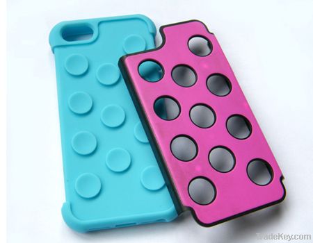 TPU + PC + Silicone 3 in 1 Cover Case for iPhone5