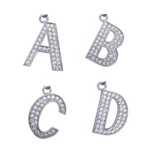 Keychain Rhinestone Letter Pendant