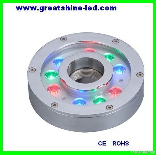 IP68 DC24v 9X1W rgb led underwater light