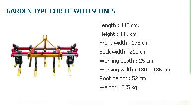 GARDEN TYPE CHISEL WITH 9 TINES