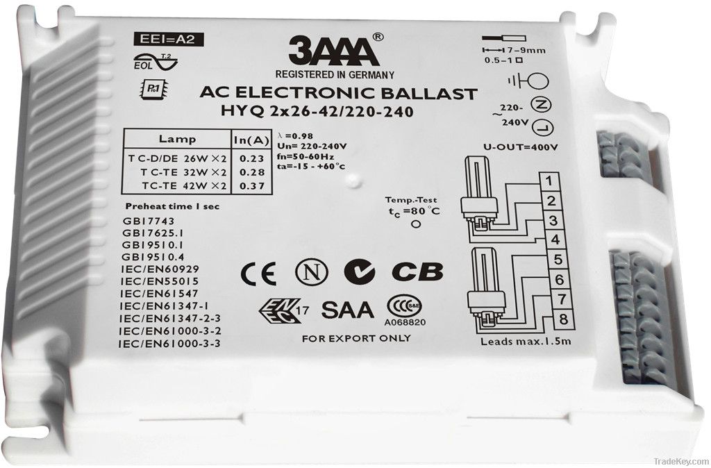 Preheat start Electronic ballast