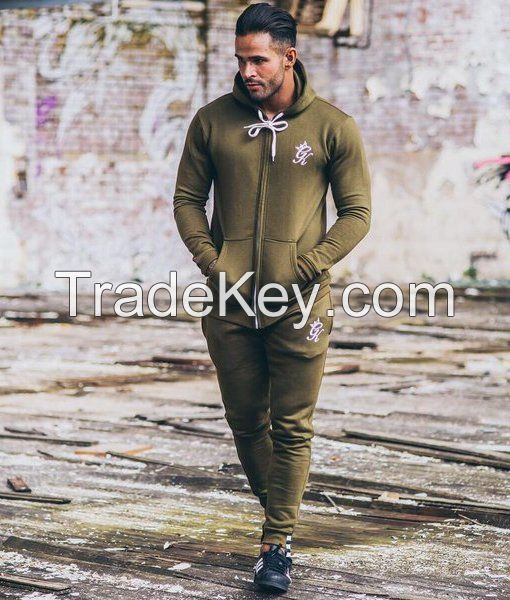 Men's Tracksuit Zip Up hoodies Super Skinny Joggers New Model 2025 Khaki Greens.