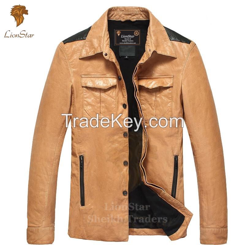 Stylish Italian Vintage Men's Real Leather Fashion Jacket, Slim Fit / Biker Coat