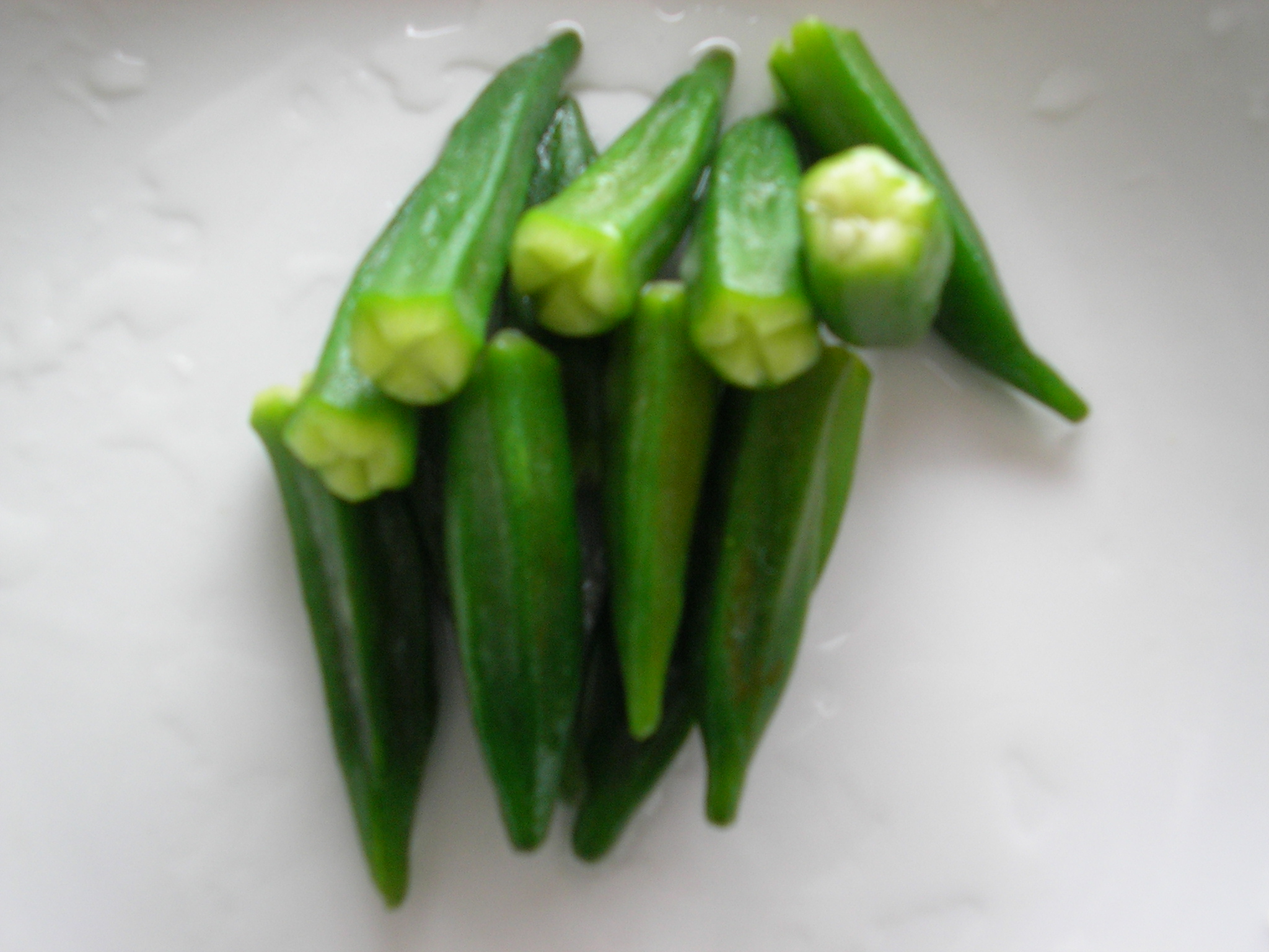 frozen okra (crisscross, paste, palne side, non plane side)