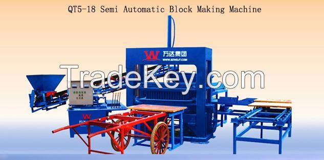 QT5-18 Semi-automatic baking-free brick machinery