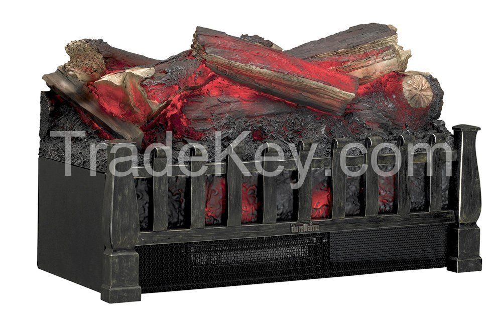 Electric Log Set Heater with Realistic Ember Bed, Antique Bronze