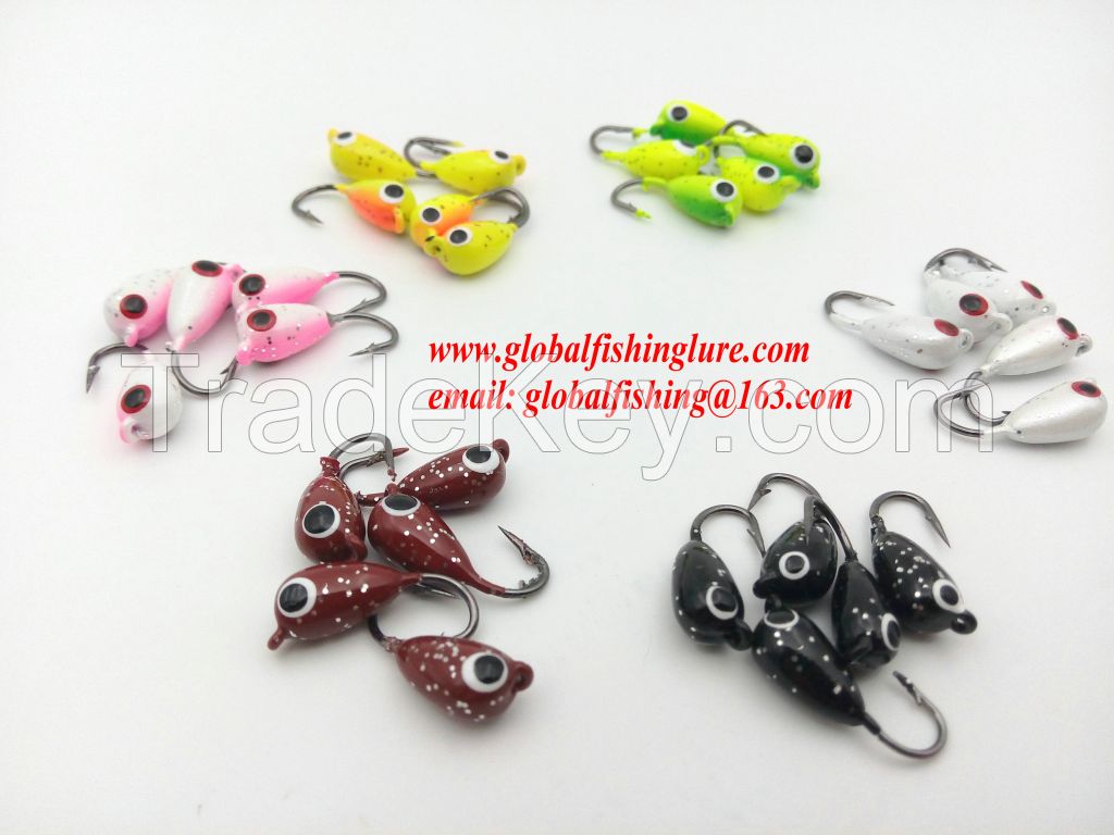 2016 latest new arrive 6colors Top quality lead ice jig hooks ice fishing lures  for winter 