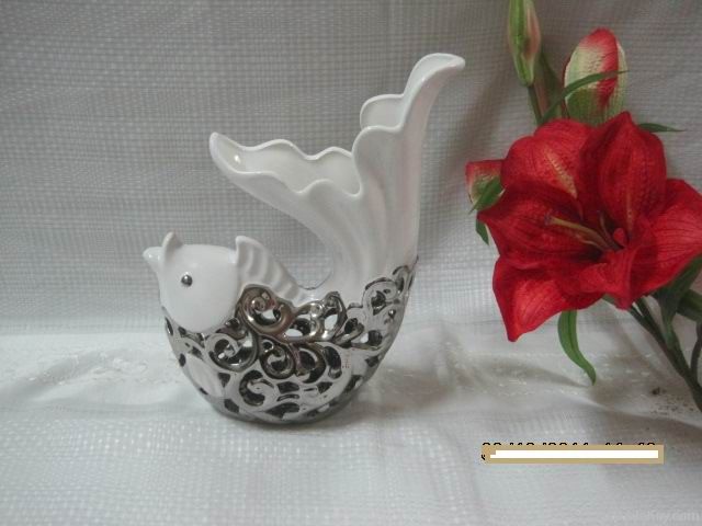 Ceramic Vase cut out fish shape