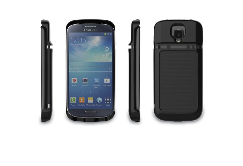 solar battery charger case 3000mah for Galaxy S4 phone