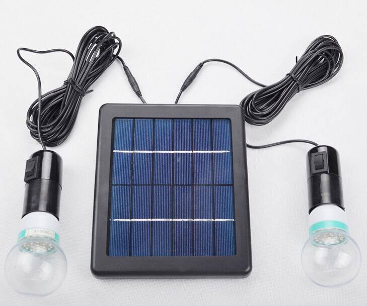 3W Portable Solar Power System 2 LED Lights