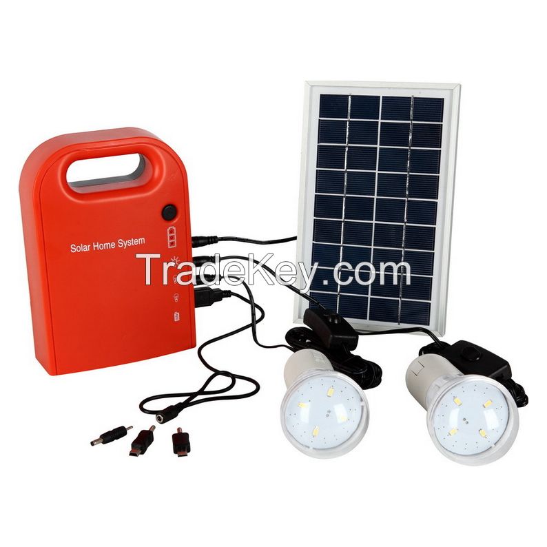 Portable solar charger battery LED light small solar energy system