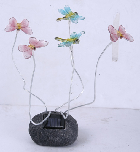 rock flower solar light