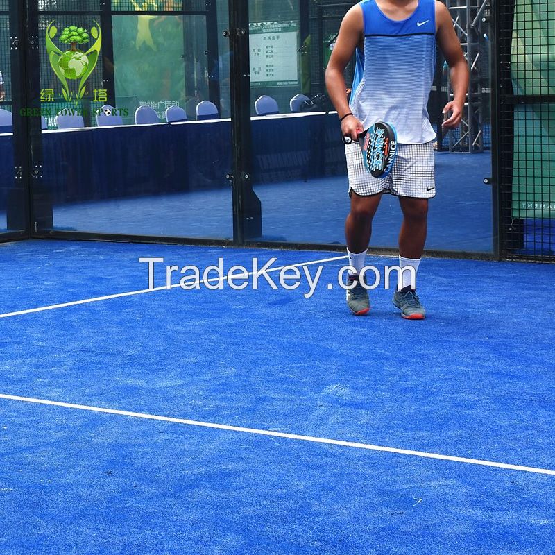 Guangzhou Factory Wholesale Price Indoor and Outdoor Assembled Sports Used Paddle Tennis Court 12MM Artificial Grass