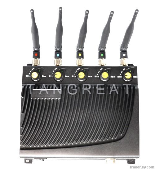 5 Adjutable Mobile Phone GSM 3G GPS WFI jammer