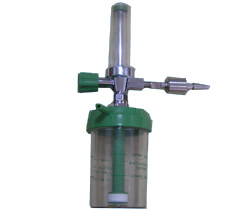 Oxygen flow meter with humidifier