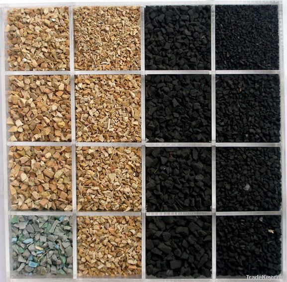 recycled black rubber granule