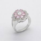 silver ring with rhodium plating + cz, cz ring, fashion ring