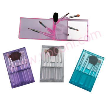 5pcs makeup brush set with mirror