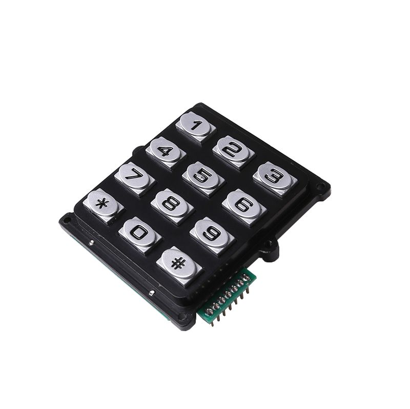 Water proof 3x4 12keys numeric Zinc alloy keypad for access control system