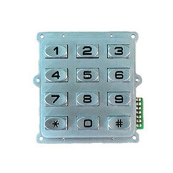 Water proof 3x4 12keys numeric Zinc alloy keypad for access control system