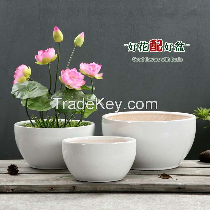 shine white flowerpots, ceramics flowerpot, Chaozhou flowerpot, Chinese flowerpot, gardenpots platers