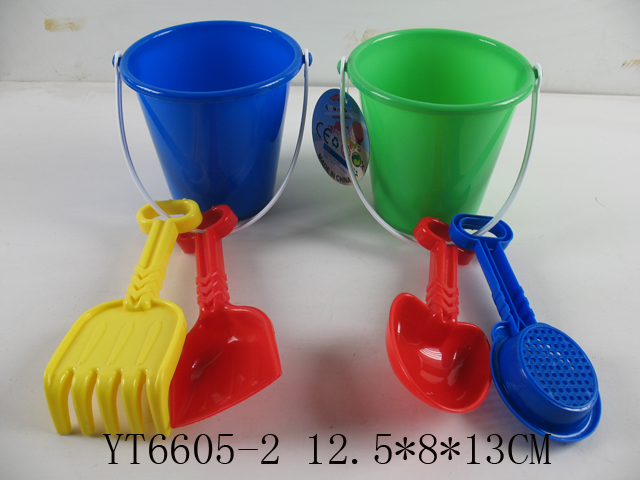 Plastic Beach Round Bucket Set (3PCS)