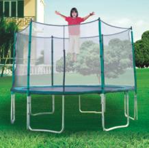 Trampoline with safety enclosure