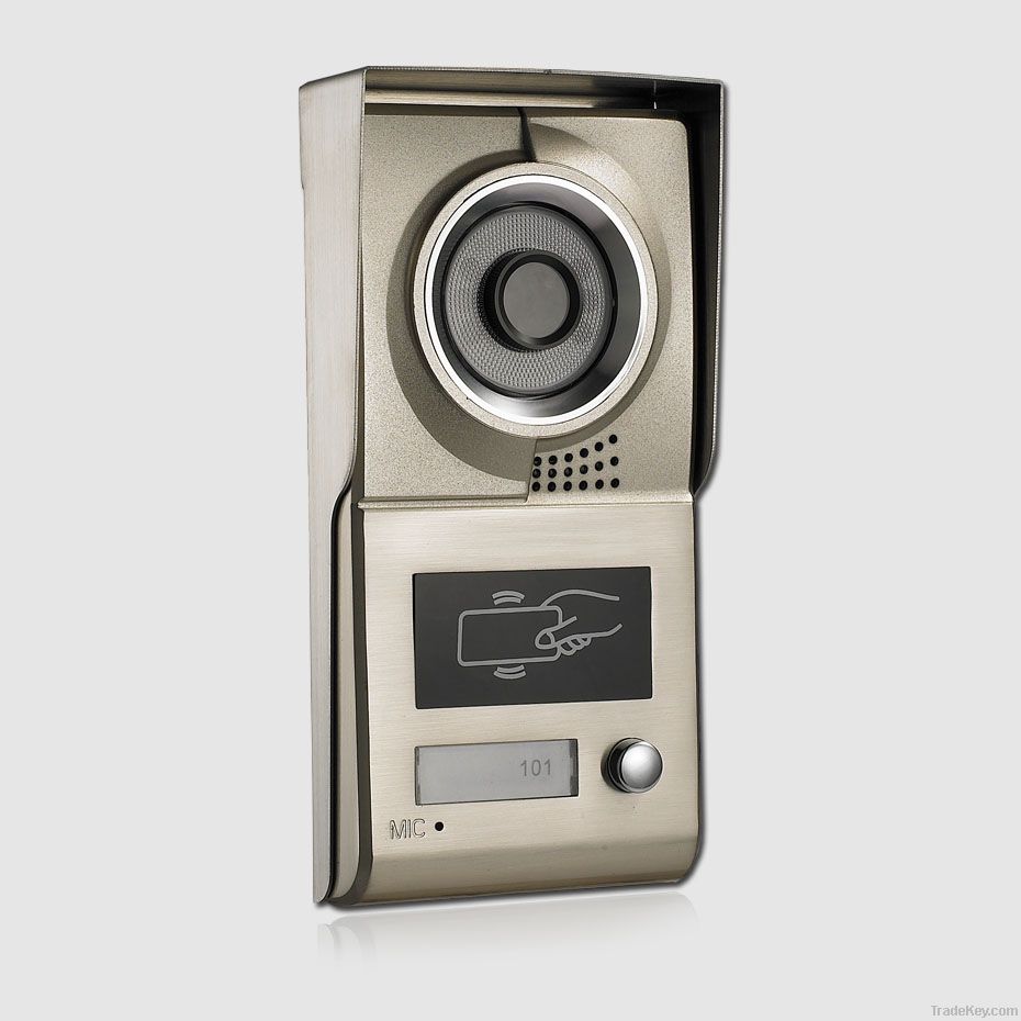 Video door phone outdoor unit with ID card reader