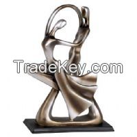 Silver Abstract High Dancing Couple Sculpture