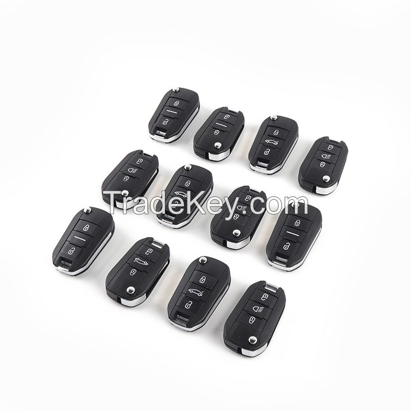 Folding 3 button key shell for P-eugeot 508