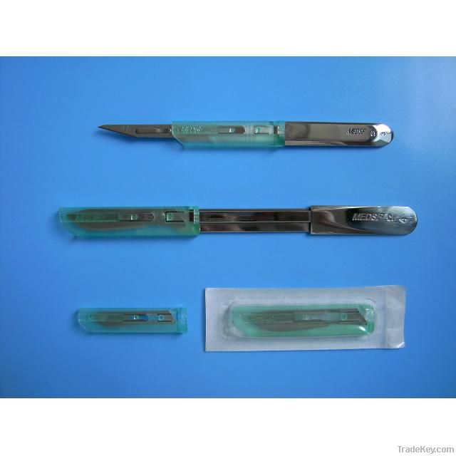 Safety Scalpel (Reusable Metal Handle / Disposable blade Cartridge)