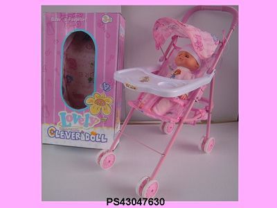 14" Baby Doll with Stroller