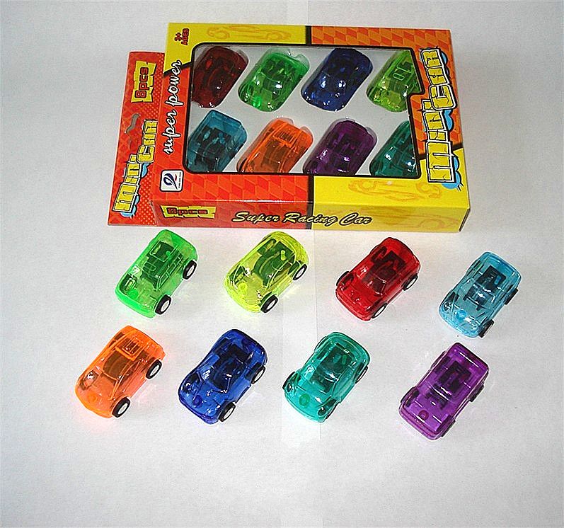 Transparent back toy car