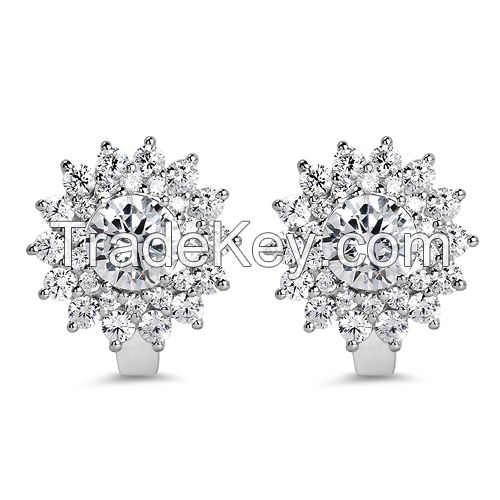 BridalMe 10.76CTW White Cubic Zirconia .925 Sterling Silver Earrings