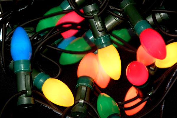 Christmas light , papaya light