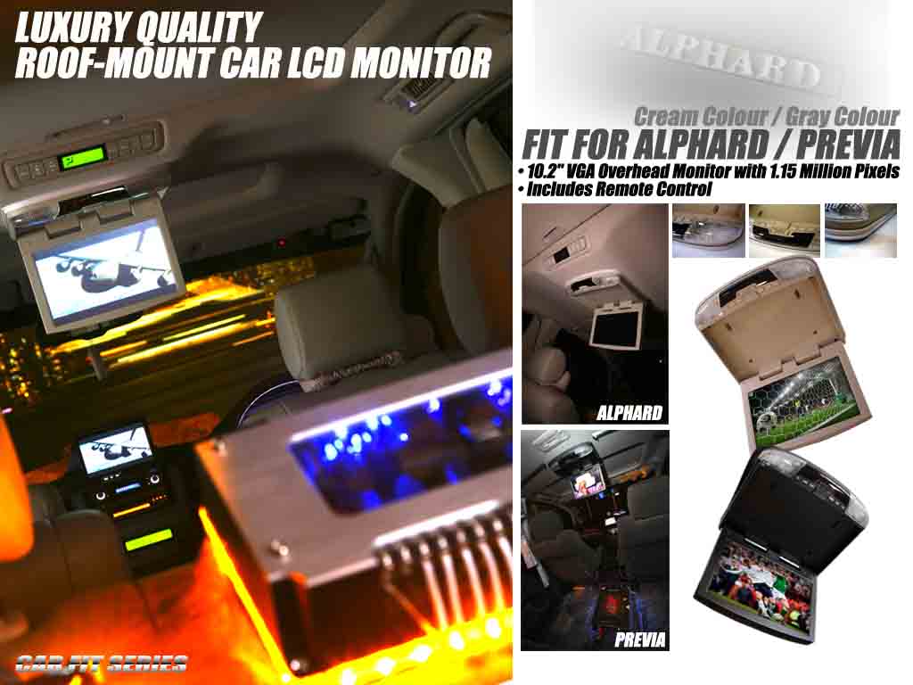 ROOF-MOUNT CAR LCD MONITOR FOR ALPHARD / PREVIA