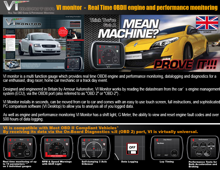 VI monitor - Real Time OBDII engine and performance monitoring